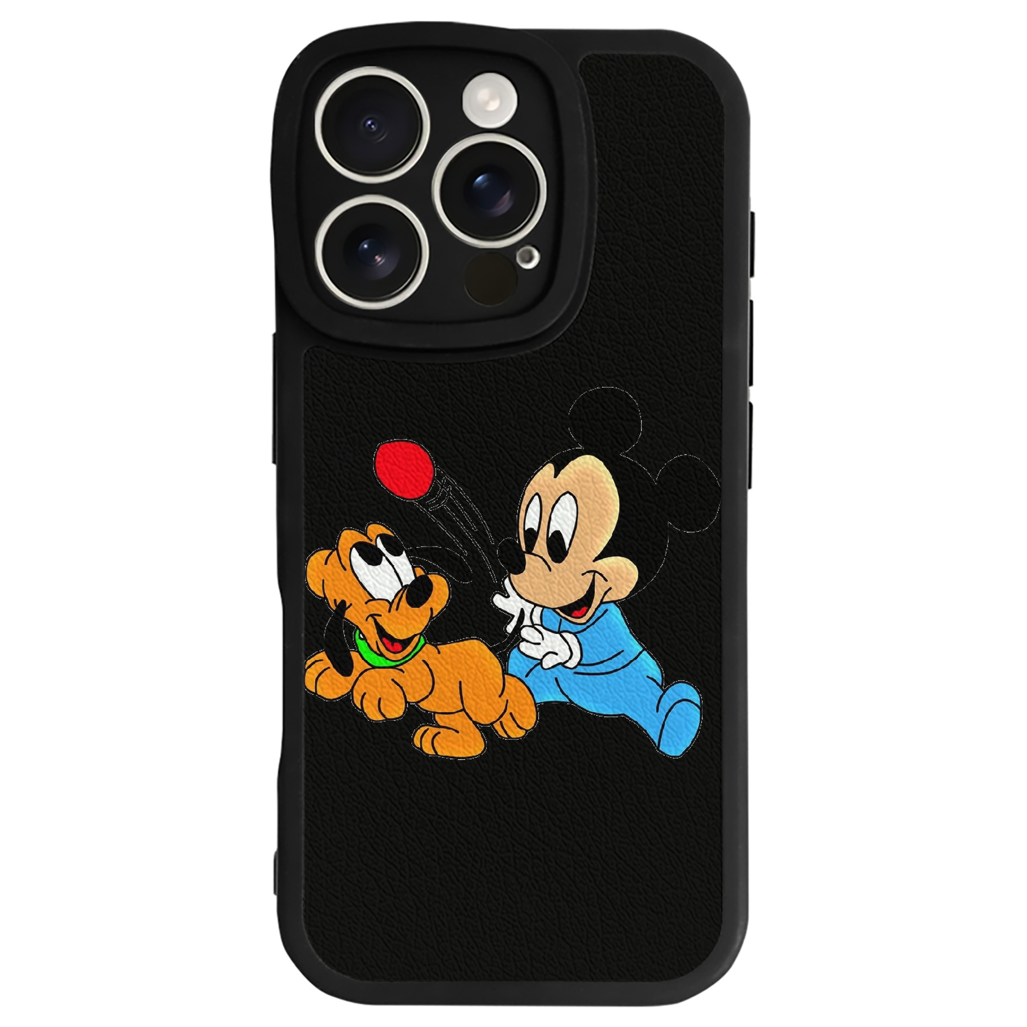 （画像用） ミッキーマウス Mickey Mouse 【iPhone 16シリーズ対応】シリコンスマホケース（レザー調） 材質：シリコン